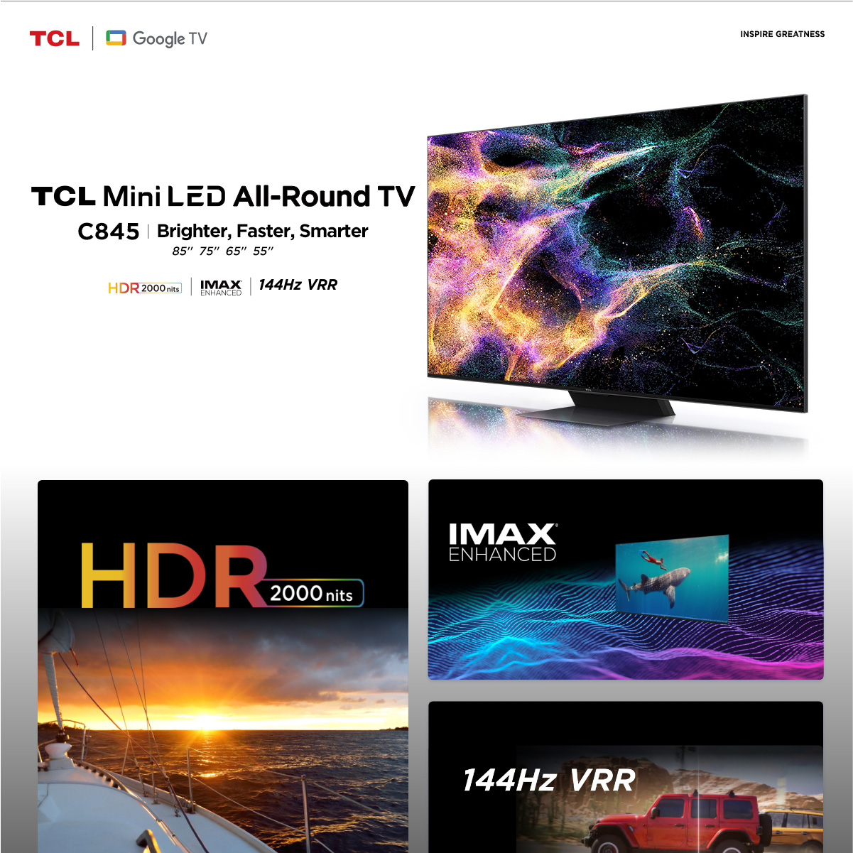 TCL C845 4K Mini-LED QLED Google TV – Smart Tech Singapore